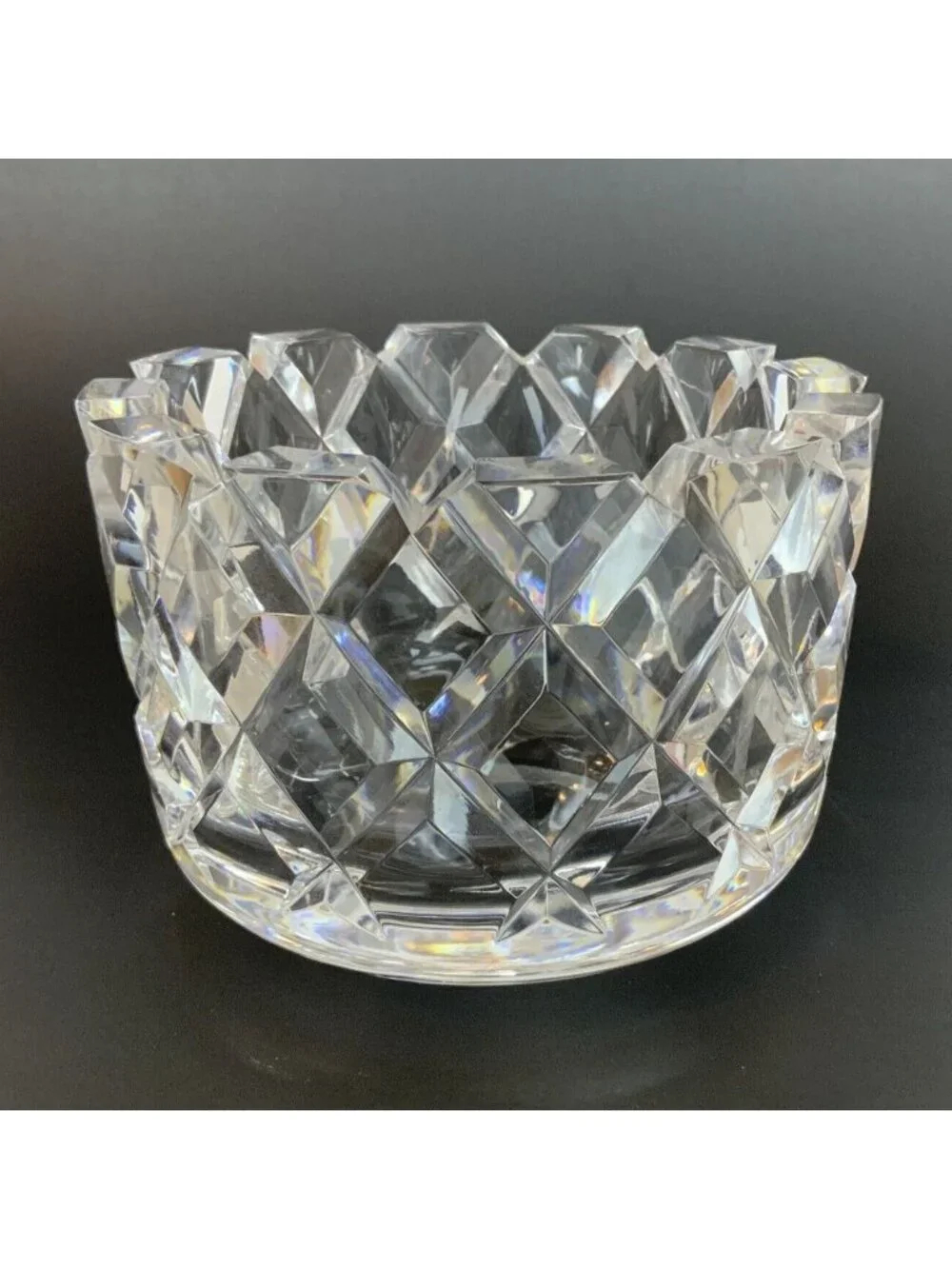Orrefors Sofiero Medium Crystal Serving Bowl By Gunnar Cyrén